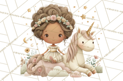 Princess and Unicorn Clip Art PNG Magical Mini World Product Image 5