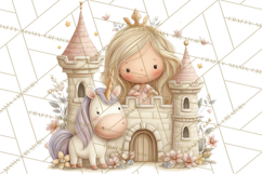 Princess and Unicorn Clip Art PNG Magical Mini World Product Image 2