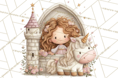 Princess and Unicorn Clip Art PNG Magical Mini World Product Image 3