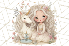 Princess and Unicorn Clip Art PNG Magical Mini World Product Image 4