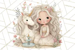 Princess and Unicorn Clip Art PNG Magical Mini World Product Image 4