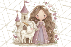 Princess and Unicorn Clip Art PNG Magical Mini World Product Image 5