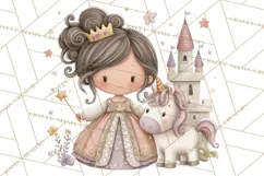 Princess and Unicorn Clip Art PNG Magical Mini World Product Image 2