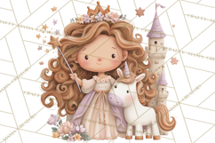 Princess and Unicorn Clip Art PNG Magical Mini World Product Image 3