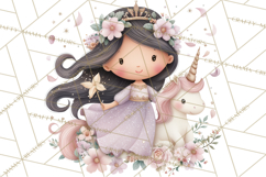 Princess and Unicorn Clip Art PNG Magical Mini World Product Image 4