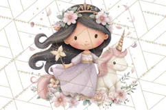 Princess and Unicorn Clip Art PNG Magical Mini World Product Image 4