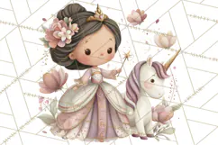 Princess and Unicorn Clip Art PNG Magical Mini World Product Image 5