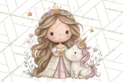 Princess and Unicorn Clip Art PNG Magical Mini World Product Image 2