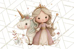 Princess and Unicorn Clip Art PNG Magical Mini World Product Image 3