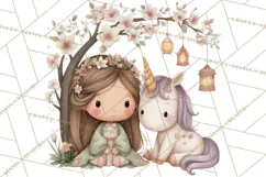 Princess and Unicorn Clip Art PNG Magical Mini World Product Image 5