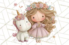 Princess and Unicorn Clip Art PNG Magical Mini World Product Image 4