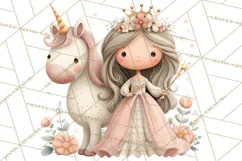 Princess and Unicorn Clip Art PNG Magical Mini World Product Image 5