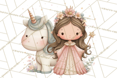 Princess and Unicorn Clip Art PNG Magical Mini World Product Image 2
