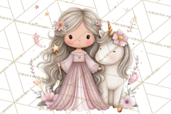 Princess and Unicorn Clip Art PNG Magical Mini World Product Image 3
