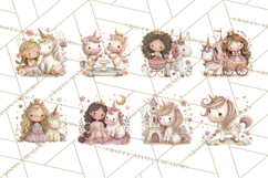 Princess and Unicorn Clip Art PNG Magical Mini World Product Image 2