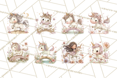 Princess and Unicorn Clip Art PNG Magical Mini World Product Image 3