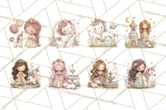Princess and Unicorn Clip Art PNG Magical Mini World Product Image 5