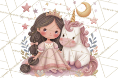 Princess and Unicorn Clip Art PNG Magical Mini World Product Image 3
