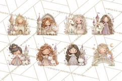 Princess and Unicorn Clip Art PNG Magical Mini World Product Image 7