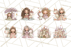 Princess and Unicorn Clip Art PNG Magical Mini World Product Image 9