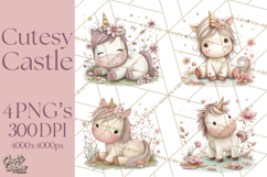 Princess and Unicorn Clip Art PNG Magical Mini World Product Image 1