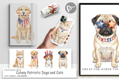 Patriotic Dogs and Cats Digital Paper Product Image 1