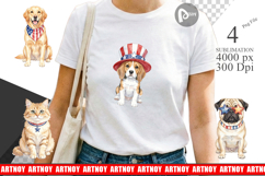 Cutesy Patriotic Dogs Cats Sublimation Product Image 1