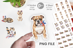 Cutesy Patriotic Dogs and Cats Sticker Product Image 1