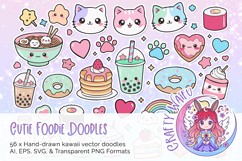 Cutie Foodie Doodles Vector Pack Product Image 1