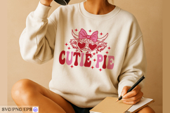 Valentine Cutie Pie SVG PNG T-shirt Design Product Image 3
