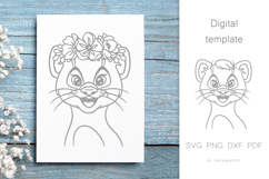 Otter in flower crown, Cute Baby Animal SVG cut files Product Image 1