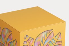 Cuttable Cube Favor Box with Leaves SVG