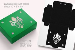 Cuttable Fleur de Lis Rectangular Favor Box SVG Template