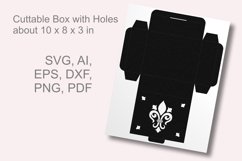 Cuttable Fleur de Lis Rectangular Favor Box SVG Template