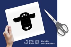 Cuttable Paper Donut Holder with Stars SVG Template