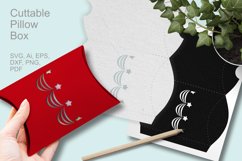 Cuttable Pillow Box with Garland n Stars for Small Gifts SVG