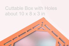 Cuttable Rectangular Favor Box Decorated Octagon Window SVG