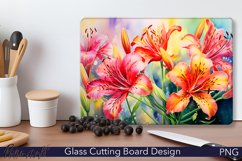 Glass Cutting Board Design | Alstroemeria flowers Design Product Image 1