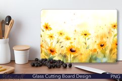 Glass Cutting Board Design | Sunflowers | Summer Design Product Image 1