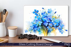 Glass Cutting Board Design | Watercolor Forget Me Not flower Product Image 1
