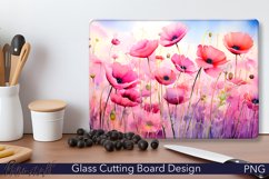 Glass Cutting Board Design | Anemone flowers Design Product Image 1