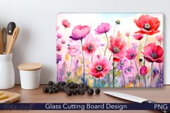 Glass Cutting Board Design | Anemone meadow PNG Product Image 1