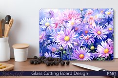 Glass Cutting Board Design | Watercolor Flowers | Colorful Product Image 1