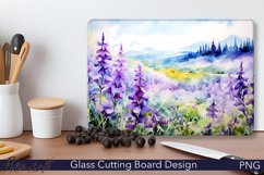 Glass Cutting Board Design | Watercolor Flowers | Bellflower Product Image 1