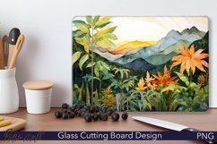 Glass Cutting Board Design | Watercolor Mountains Product Image 1