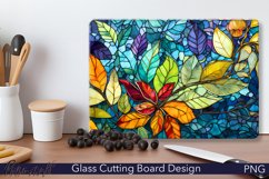 Glass Cutting Board Design | Watercolor Leaves | Green Product Image 1