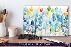 Glass Cutting Board Design | Watercolor Leaves PNG Product Image 1