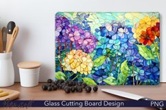 Glass Cutting Board Design | Colorful Flowers | Watercolor Product Image 1
