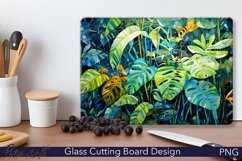 Glass Cutting Board Design | Watercolor Leaves | Green Product Image 1