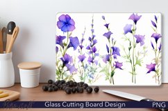 Glass Cutting Board Design | Watercolor Flowers | Bellflower Product Image 1